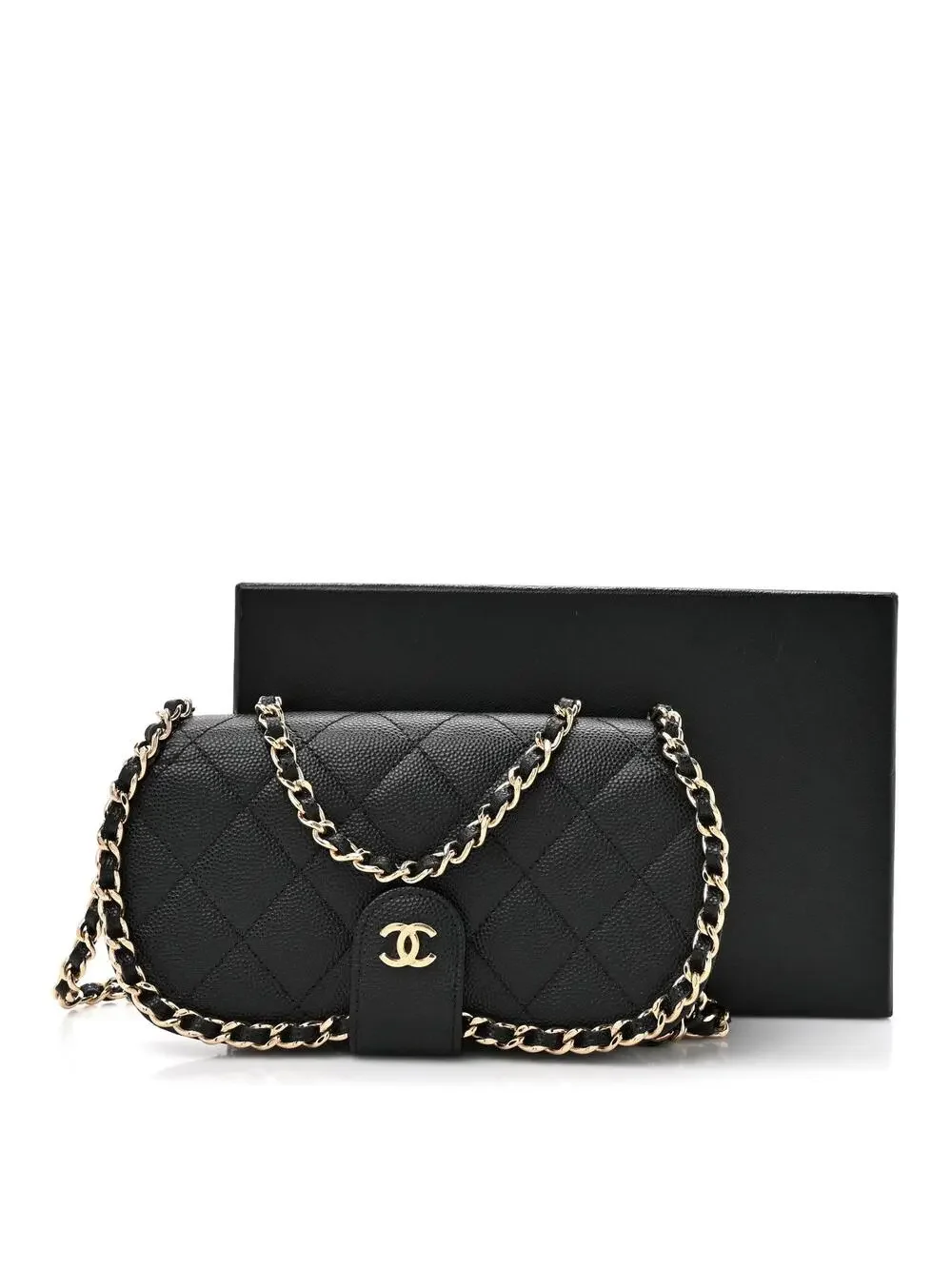 Chanel Caviar Quilted Chain Glasses #321493C16B